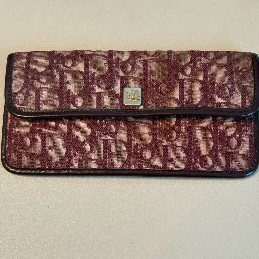 Dior Rich Burgundy Vintage Oblique Wallet